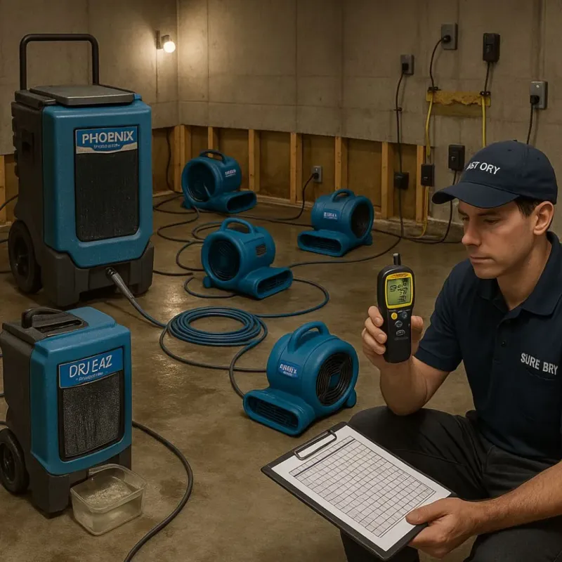 Structural Drying and Dehumidification process in Jarrell, TX